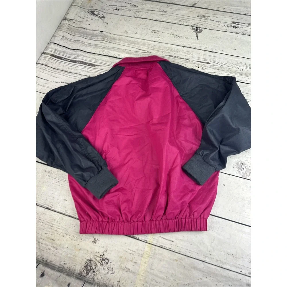 Spalding Vintage Women Track Jacket Small Full Zip Pink Gray Activewear Retro